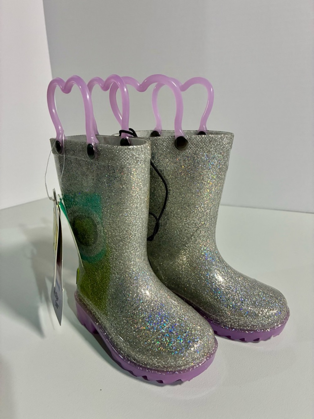 Western Chief Silver Glitter Rain Boots